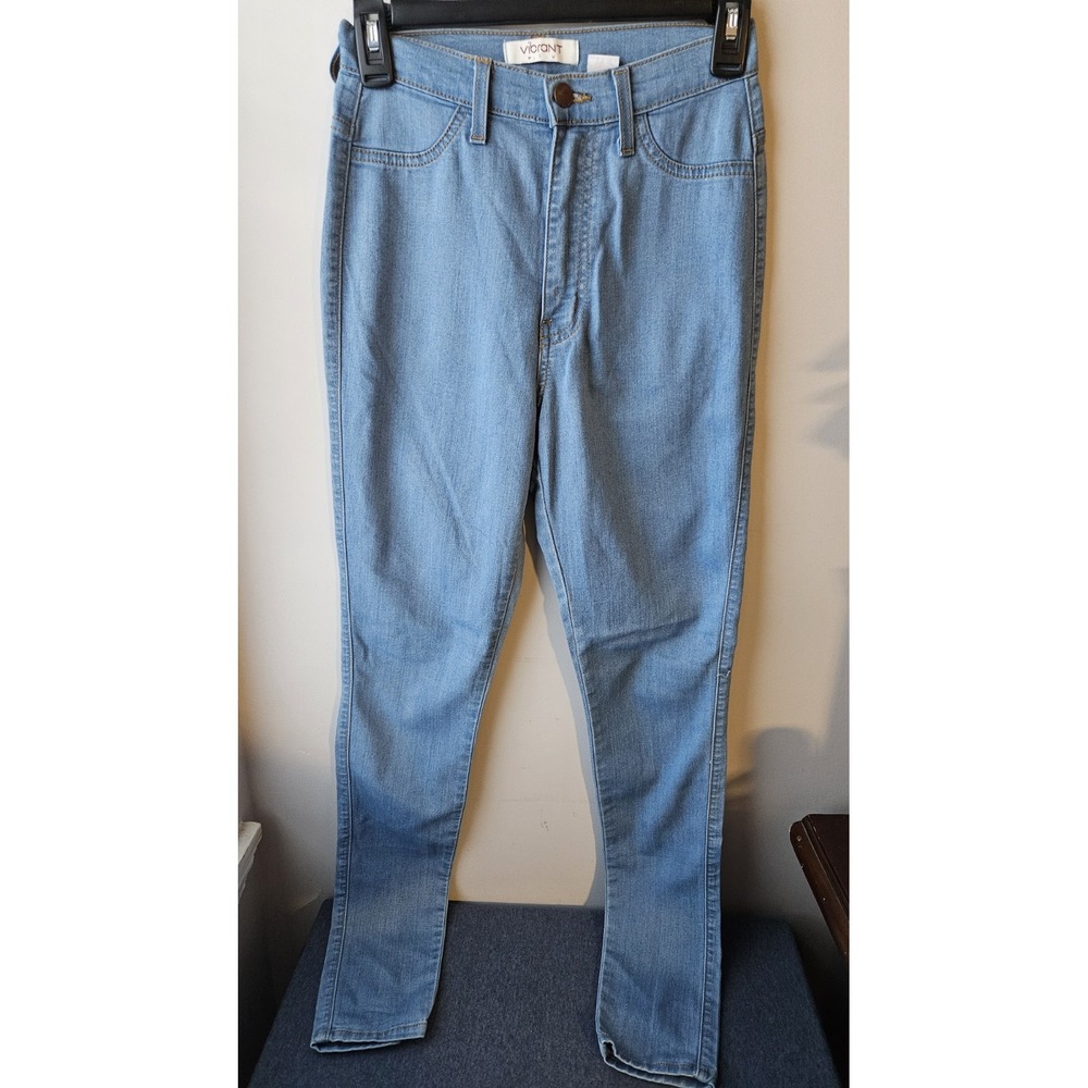 Vibrant M.I.U. Skinny Jeans XS Light Wash Stretch‎ Denim Size 00–1 | Made In USA